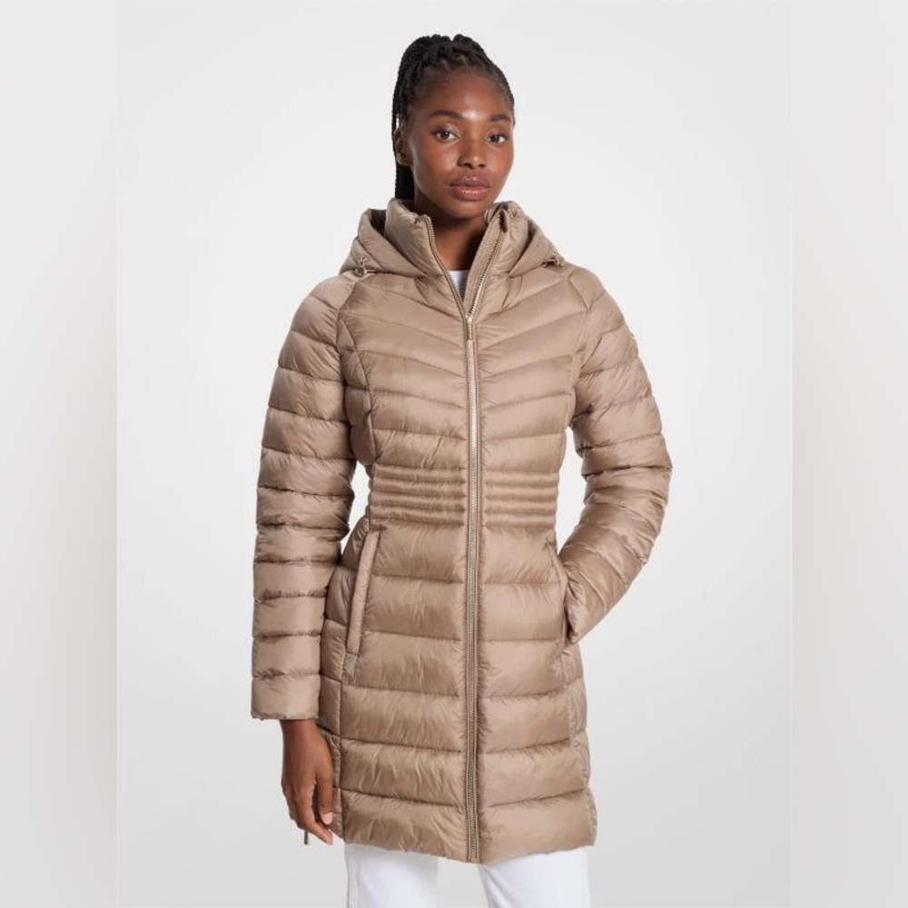 New! Michael Kors Quilted Nylon Puffer Coat 🧥 Small - Picture 2 of 8